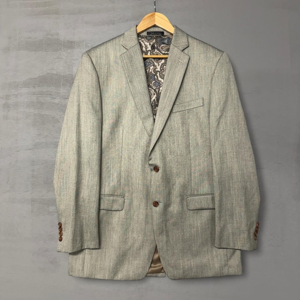 Lauren Ralph Lauren Khaki Paisley Lined Men's Suit Blazer Jacket 42L